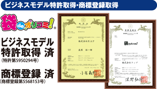 ビジネス特許取得特許第５９５０２９４号